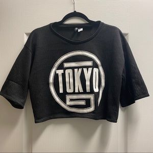 H&M Black Tokyo Crop Top